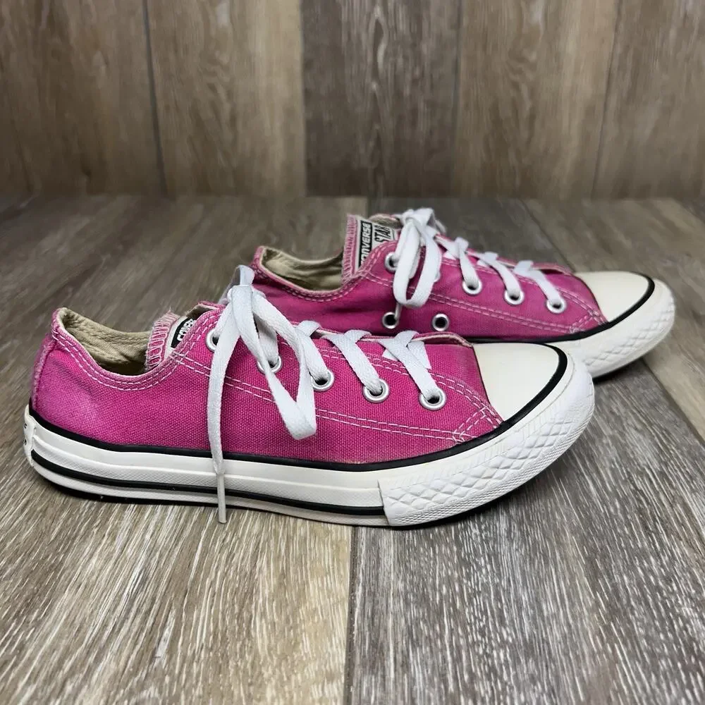 Hot Pink All Star Low Top Converse Kids Youth US Size 1 344806F Sneaker Shoes
